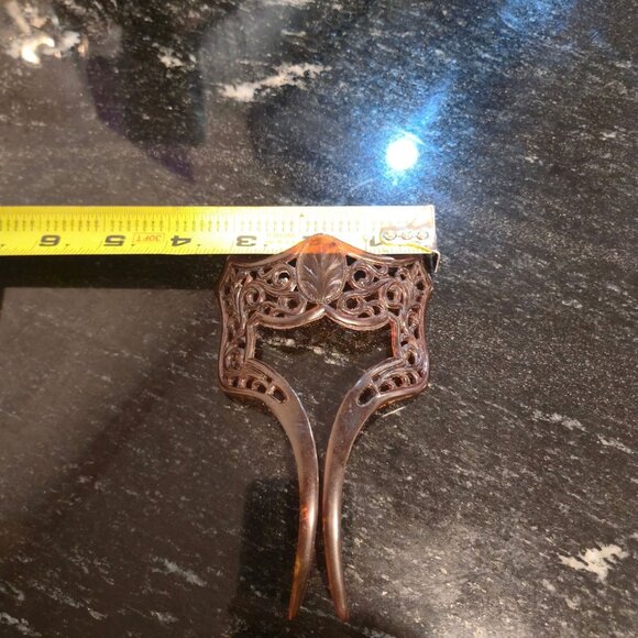 Antique Celluloid Hair Comb Faux Tortoiseshell  Victorian Revival Hair Accessory main image 4